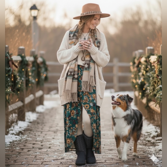 🌿Muk Luks Women's Size 9 Gray Sweater Cable Knit Fold Over Boots - Picture 11 of 13